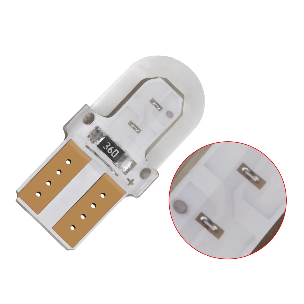 1 шт. T10 светодиодный W5W 194 168 COB 4SMD парковочная лампа авто Клин габаритный фонарь с