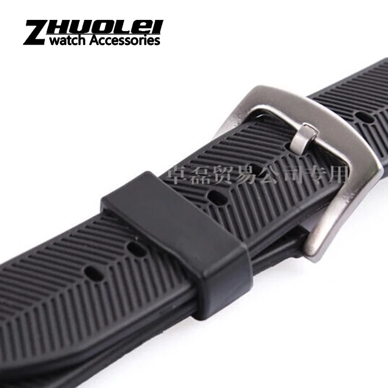 Premium Men's Black Waterproof Silicone Watchband - Soft, High-Quality Diving Strap Replacement