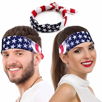 

12PCS American Stars and Stripes Flag Square Scarf Unisex 1 American Flag Cotton Scarf