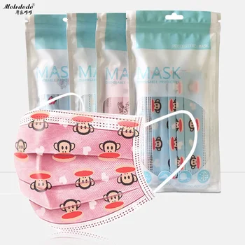 

50PCs/10PCs 3-14 Years old Disposable Elastic Dinosaur Mouth Mask Blue Soft Breathable Hygiene Children Kids Face Mask