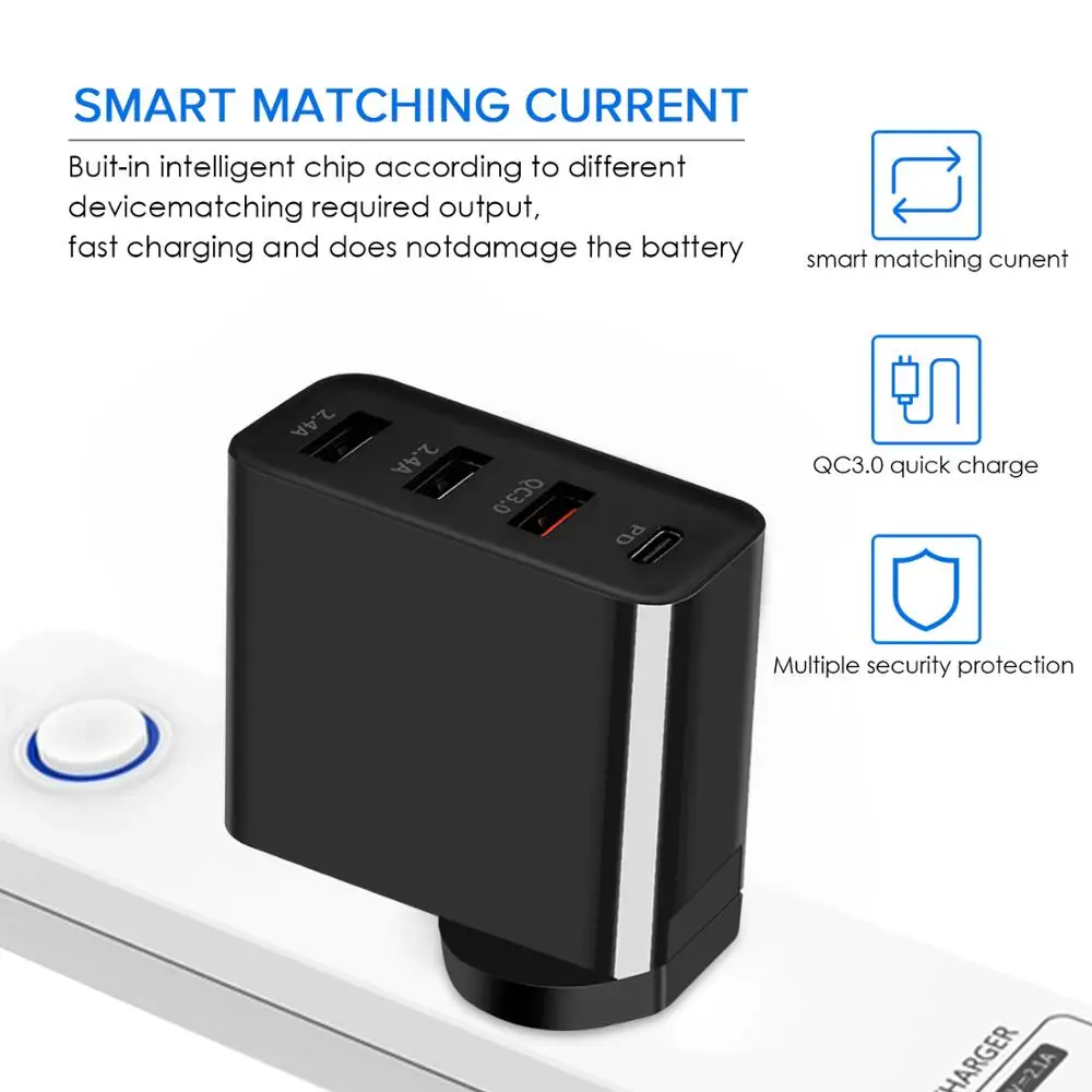 GOOJODOQ PD 48 Вт USB type C зарядное устройство Быстрая зарядка 3,0 настенное быстрое зарядное устройство для Apple MacBook воздушный iPad Pro iPhone samsung huawei htc
