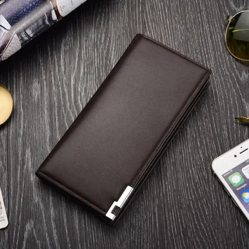 

2020 New Men's Wallet Fashion Casual Open Long Suit Bag Iron Side Men's PU Leather Wallet Clutch