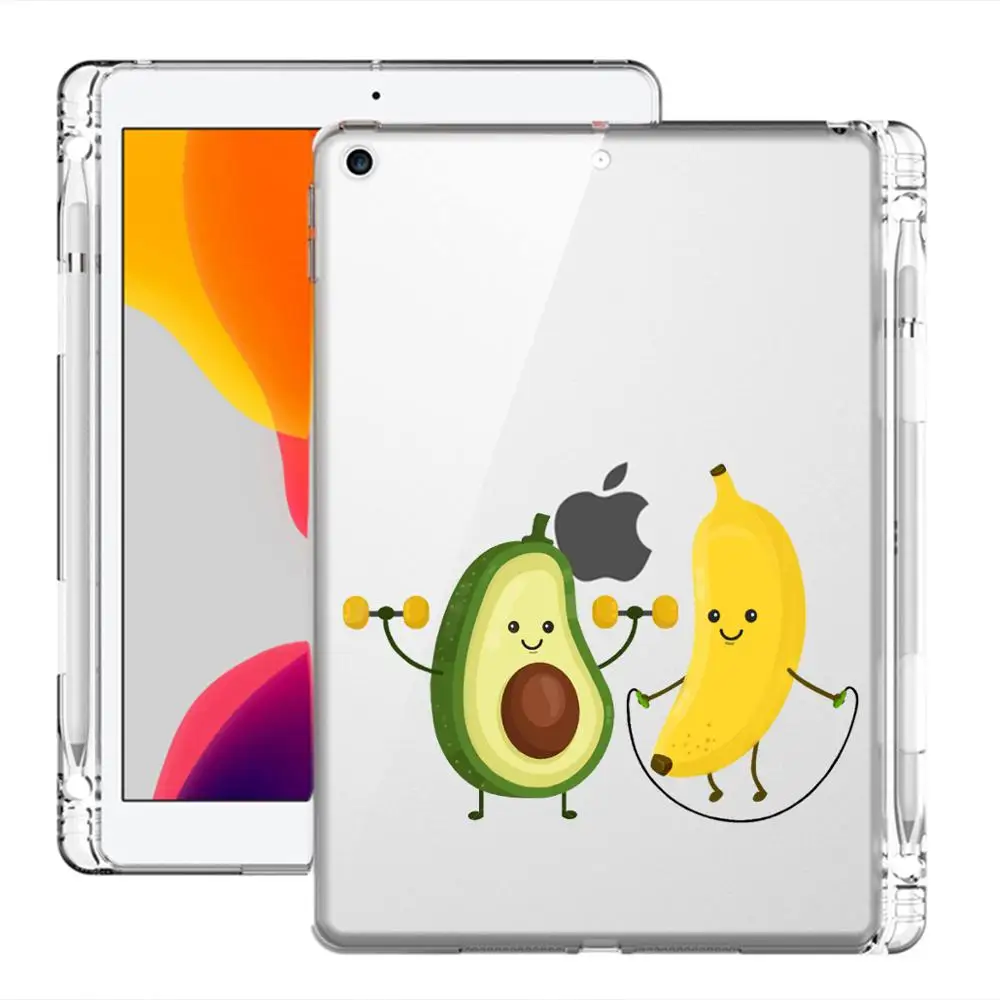 Чехол с авокадо для Air 4 ipad Pro 11 2020 12 9 держателем карандашей 2 прозрачный мягкий
