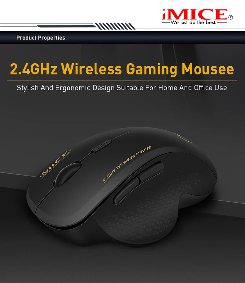 Беспроводная мышь для геймера, компьютерная мышь, 6 кнопок, Mause, беспроводная эргономичная мышь с usb-приемником, Оптические Мыши для ПК, ноутбука, игр