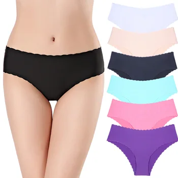 

3Pcs Women's underwear ice silk seamless one-piece briefs thin section