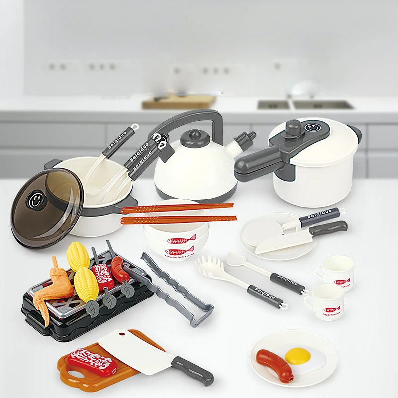 

Children Mini Kitchen Toy Set Cookware Pot Pan Kids Pretend Cook Play Toy Simulation Kitchen Utensils Toys Children Gift
