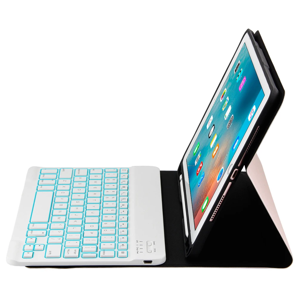 Для IPad Air 1 2 Pro 9,7 дюймов планшет bluetooth-клавиатура с подсветкой с мелким овечьим узором кожаный чехол подставка для ручки(США