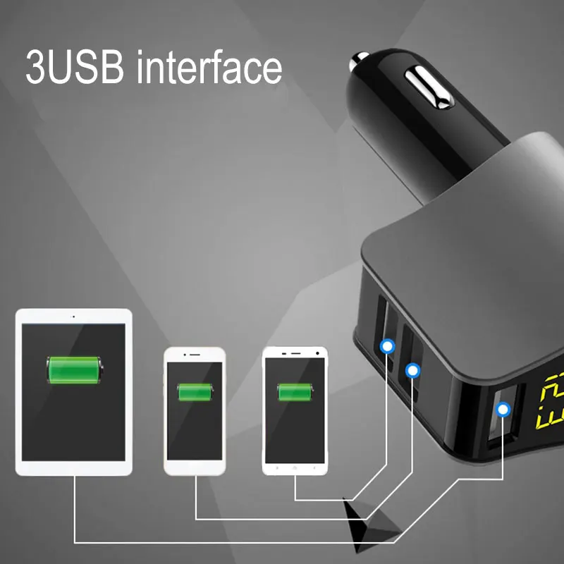 3 USB Автомобильное зарядное устройство зарядный адаптер портативное USB зарядное устройство планшет питания DC 5V универсальный