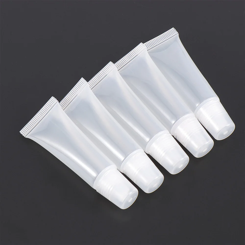 5 шт. 10 мл пустые тюбики блеск-бальзам для губ солнцезащитный крем прозрачные косметические контейнеры выдавливание дозирующая Бутылка инструменты для макияжа(Размер: 10 мл