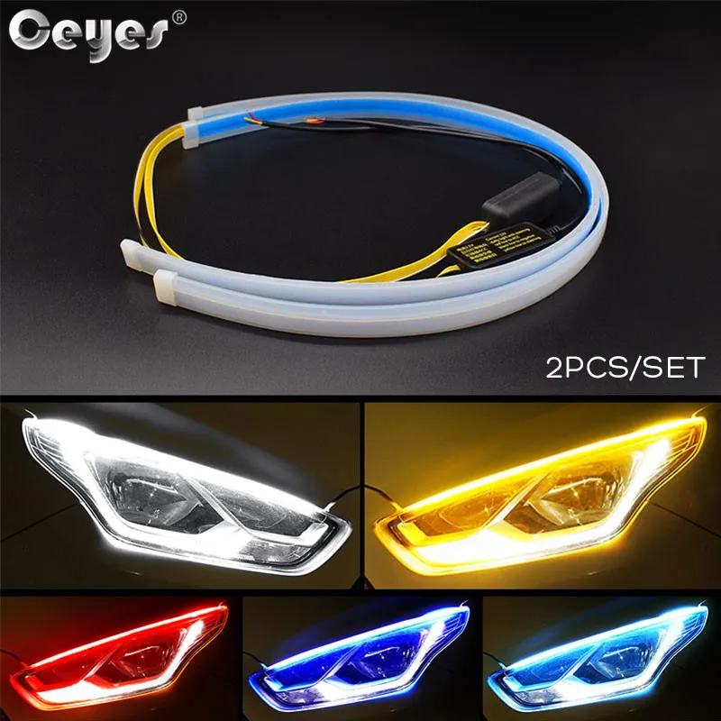 

Ceyes Car Accessories Daytime Running Light Flexible Tube Guide Car LED Strips Turn Signal DRL Auto Brake Side Lights Headlights