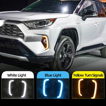 

CSCSNL 2Pcs LED Daytime Running Light DRL For Toyota RAV4 2019 2020 Waterproof Yellow Turn Signal Indicator Light Bumper Lamp