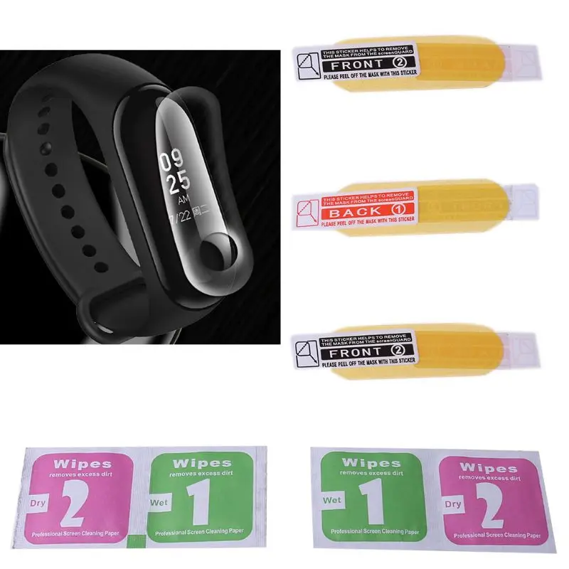 

3 Pcs Protective Film Scratch Proof Screen Protector for Xiao-mi Mi Band 5