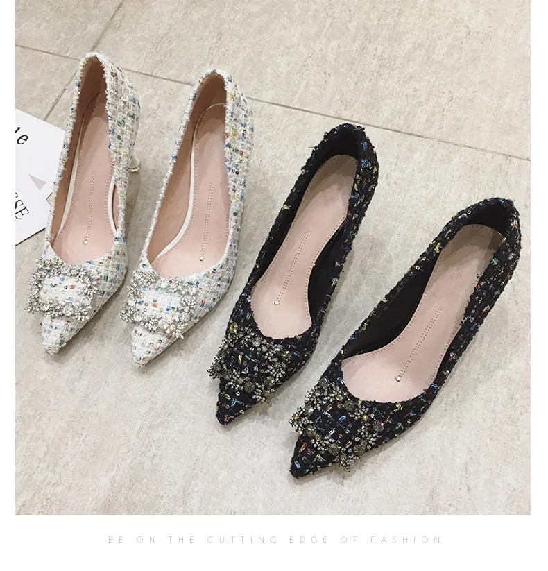 

High Heels Women Autumn and Winter New Wild Fashion Fairy Style Pointed Toe Sexy Thin Heel Shoes Office Lady Elegant High Heels