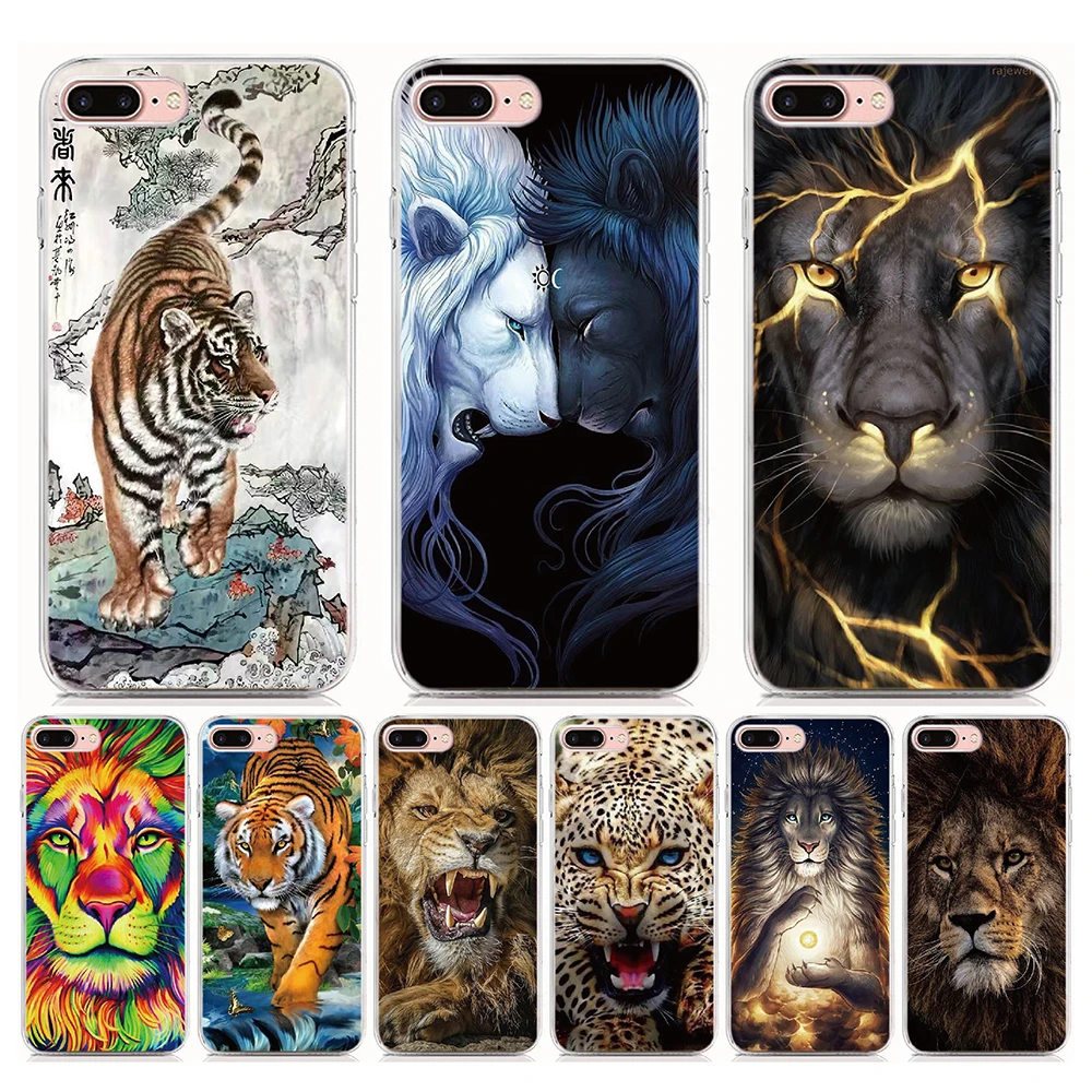 Per Xiaomi Mi Qin Ai Life F21S 1S Qin 1 2 F21 Pro Blackshark 4 3 3S 2 Pro 1 Custodia Morbida Tpu Lion Tiger Cover Posteriore Custodia Per Telefono