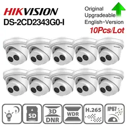 Hikvision оригинальная ip-камера DS-2CD2343G0-I 4MP сетевая, башенная купольная водостойкая камера CCTV Встроенный слот для sd-карт обновление