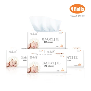 

4pack Travel Home Use Paper Tissues 4-Ply Facial Tissues Napkin Papers Skin-friendly Paper Towels Natural Wood Pulp Toilet Paper