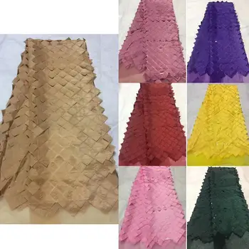 

Latest French Lace Fabric 2019 High Quality Gold Wedding Party Dress African Lace Fabric With 3 D Flowers For Nigerian Lace