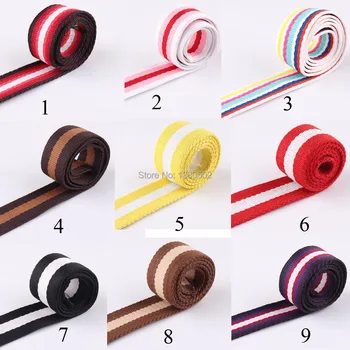 

5yards 25mm 1" Stripe webbing nylon Strong Strap for key fobs dog collar bag garment belt lanyard accessories