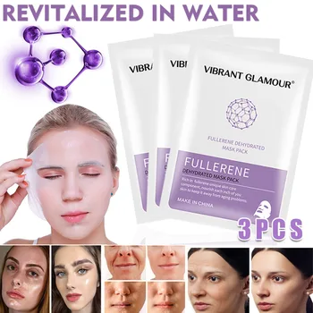 

NEW 3 Pcs Fullerene Dehydrated Face Mask Anti Wrinkle Moisturizing Skin Care Masks