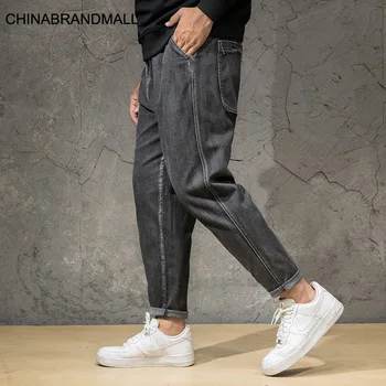 

Yf B208 Jeans Male Super Youth Fat Man Trousers Loose Plus Fat Plus Size Elastic Waist Tether Pants 34-46