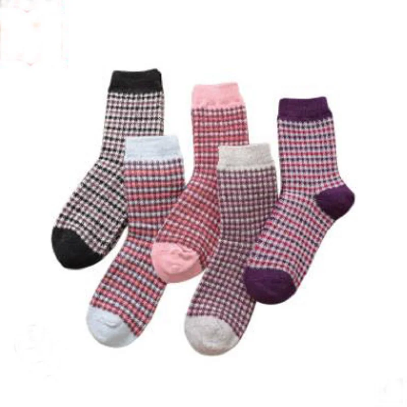20 шт. = 10 пар, 34,35, 36, 37,38, 39, европейские размеры, Женские Толстые жаккардовые шерстяные носки, новинка, теплые носки, забавные носки для счастливой девочки, подарок