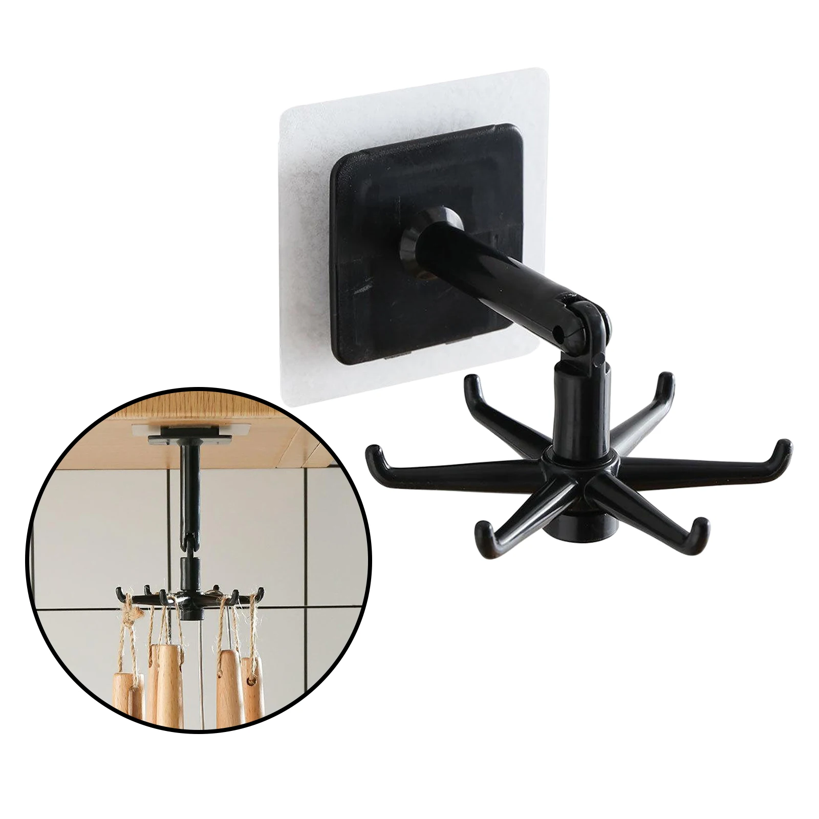 1pc Kitchen Utensil Hanging Rack Organiser Wall Mounted ABS Plastic Hook Hanger