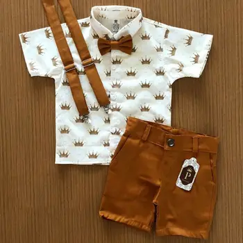 

Kids Baby Boys Summer Suit Wedding Gentleman T-Shirt Shorts Outfits Clothes Set