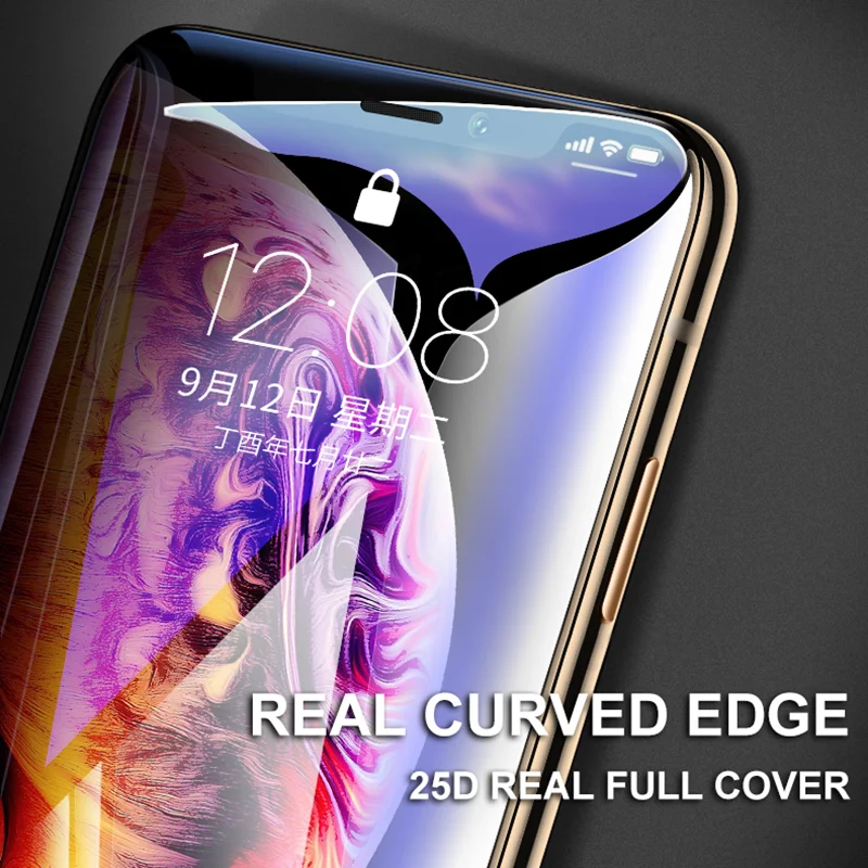 25D полное покрытие защитное стекло на Iphone 7 6 6s 8 Plus X Xs Max Xr на Iphone 11 Pro макс. Закаленное стекло протектор экрана