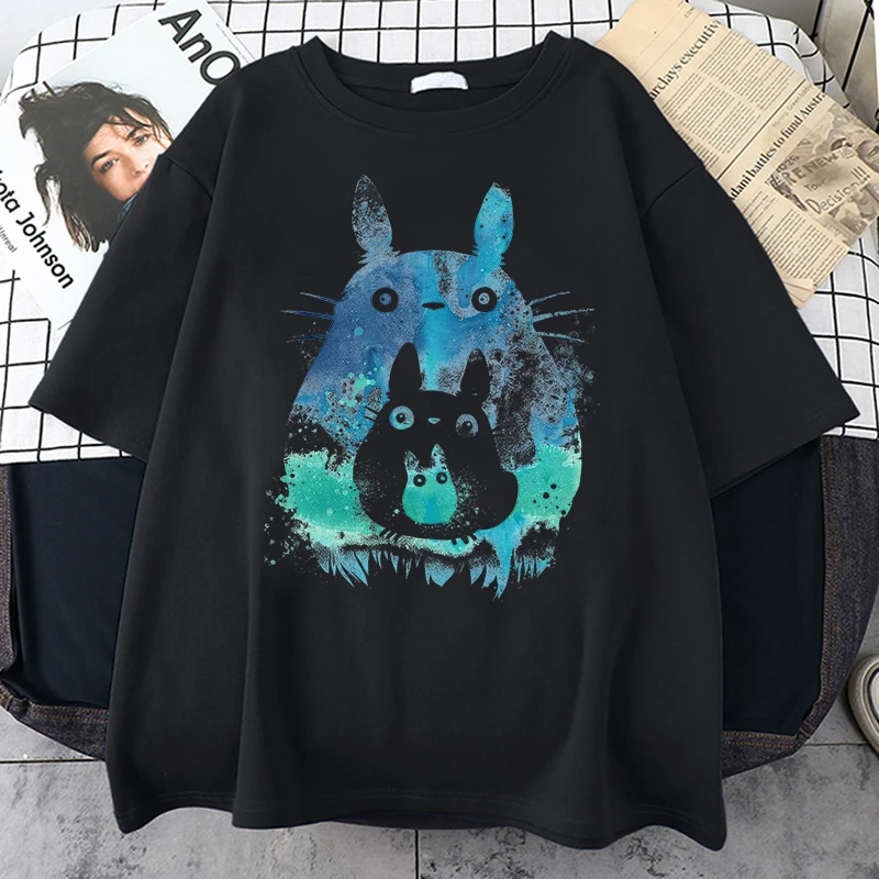 Totoro Studio Ghibli Harajuku Kawaii T Shirt Women Ullzang Miyazaki Hayao Tshirt Funny Cartoon T-shirt Cute Anime Top Tee Female vintage graphic tees