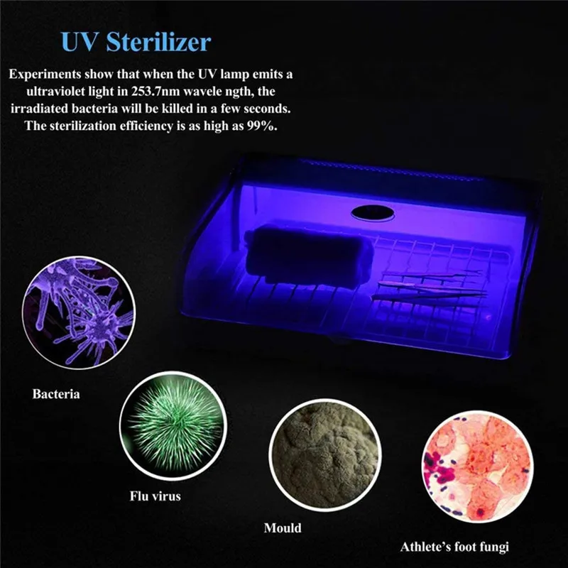 UV Sterilizer Cabinet Box Nail Salon Tools Disinfection Germicidal Appliance Dental Tools Sanitizer Esterilizador