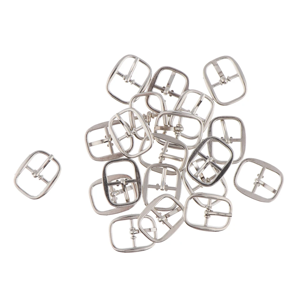 20pcs Single Prong Belt Buckle Center Bar Buckles Pin Shoe Straps Purse DIY Accessories 18 x 10mm