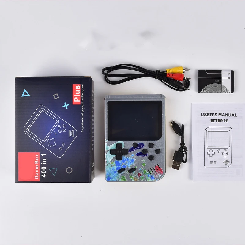 Colorful Retro Portable Mini Handheld Video Game Console 8-Bit 3.0 Inch Color LCD Kids Color Game Player Built-in 400 games
