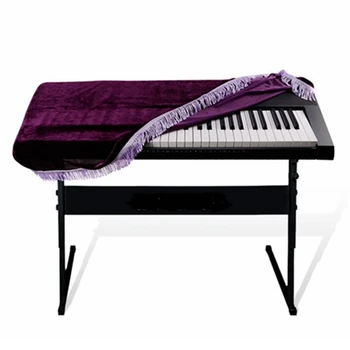 

1pc Keyboard Dust Cover Pleuche Tassel Storage Bag 61 Keys Piano Burgundy Purple Dust Proof Electric Piano Cover SYT9066