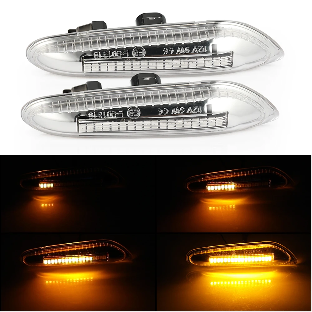 

2PCS Dynamic Flowing LED Turn Signal Side Marker Light Blinker Sequential Lamp for BMW E60 E61 E90 E91 E81 E82 E88 E46 X3 X1