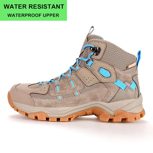 HUMTTO Woman Hiking Shoes Outdoor Mountain Camping Waterproof Sneakers for Women Leather Sport Hunting Climbing Trekking Boots Camel 290015B