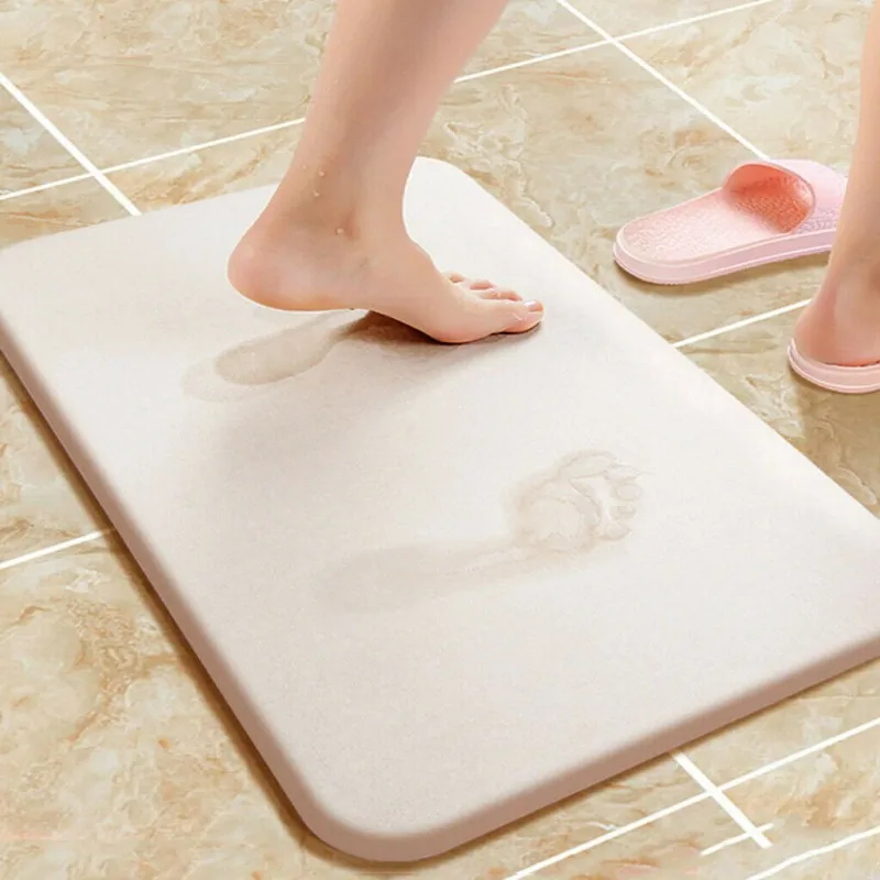

New Comfortable Durable Household Non-slip Water Absorption Durable Easying To Clean Natural Diatom Ooze Floor Bathroom Mat #j