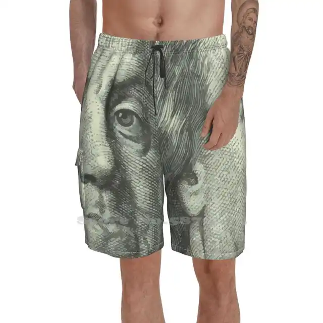 Pantalones cortos deportivos Dollar para hombre, moda de EE. dinero, Jukin, Videos, escuela, ritmo cielo, Godot, Edgeworth, Daft, Wright|Pantalones cortos de surf| AliExpress