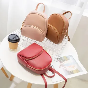 

Backpack Women Leather Shoulder Bag For Teenage Girls Multi-Function Small Bagpack Female Ladies School Backpack Femininas #25