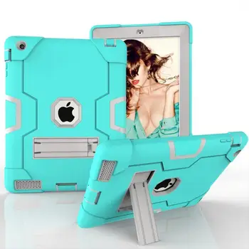 

Safe Heavy Duty Silicone Hard Cover For ipad 2 3 4 Tablet Case New Armor Case For iPad 2 3 4 A1458 A1460 A1459 +Stylus Pen.