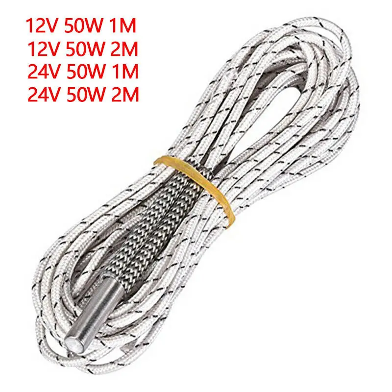 12 В 50 Вт/24 В 50 Вт 6*20 мм Нагреватель Картридж 1 м/2 м длиной для Ender 3 CR-10 Prusa MK8 MK9 3d принтер V6 j-головка Hotend экструдер