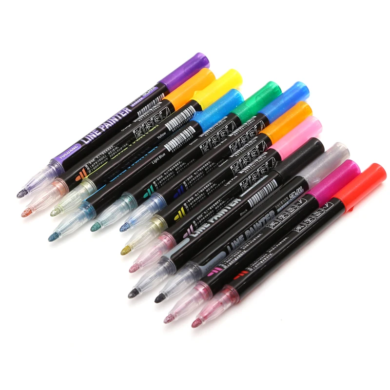 12pcs/set Metal Paint Marker Pen Diy Album Scrapbooking Outline