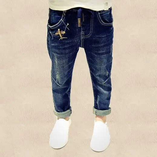 

2019 New Style Spring And Autumn BOY'S Denim Trousers Skinny Pants Big Boy Slim Fit Trousers Casual Men's Trousers Airplane Pant