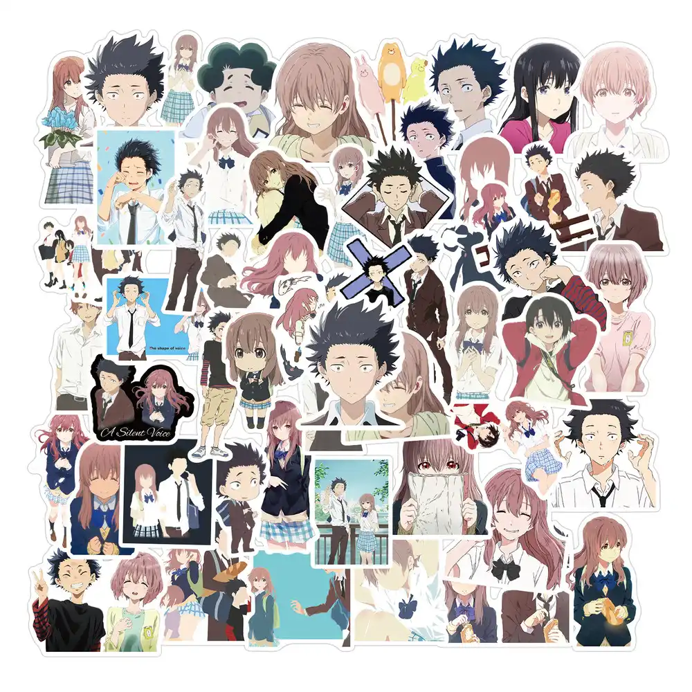 50 Pcs Anime A Silent Voice Stickers Nishimiya Shouko Pvc Graffiti Decals Skateboard Sticker For Laptop Motorcycle Luggage Diy Stickers Aliexpress - a silent voice roblox decal