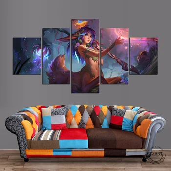 

5pcs LOL Lillia Leauge of Legends Game Posters Artwork Canvas Paintings Wall Art for Home Decor