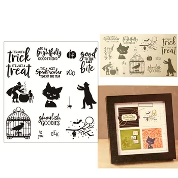 

2020 New Metal Cutting Dies and Scrapbooking For Paper Making Halloween Witch Embossing Frame Card Clear Stamps Stampin Up Set