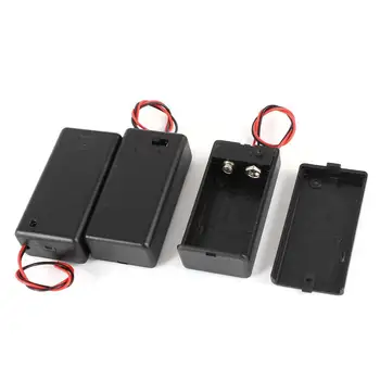 

500pcs/lot MasterFire 1 X 9V 6F22 Battery Holder Storage Box Case with Wire Lead ON/OFF Switch Cover Black Plastic High Quality