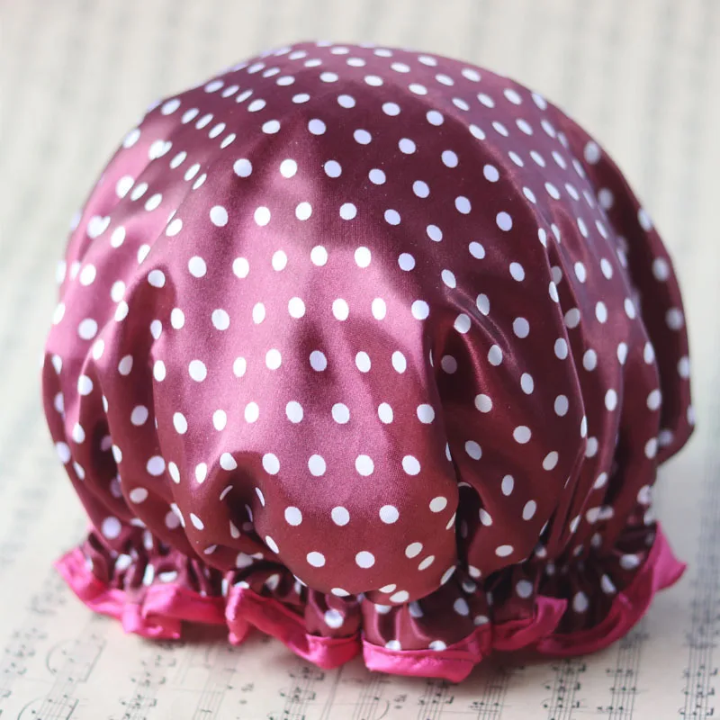 Lovely Thick Women Shower Caps Colorful Double Layer Bath Shower Hair