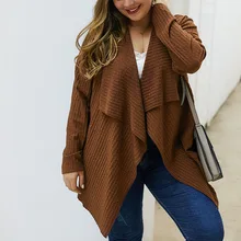 Spring new knitted jacket top 3XL-7XL bust 129CM fashion lapel long sleeve solid color sweater coat Spring new knitted jacket top 3XL-7XL bust 129CM fashion lapel long sleeve solid color sweater coat