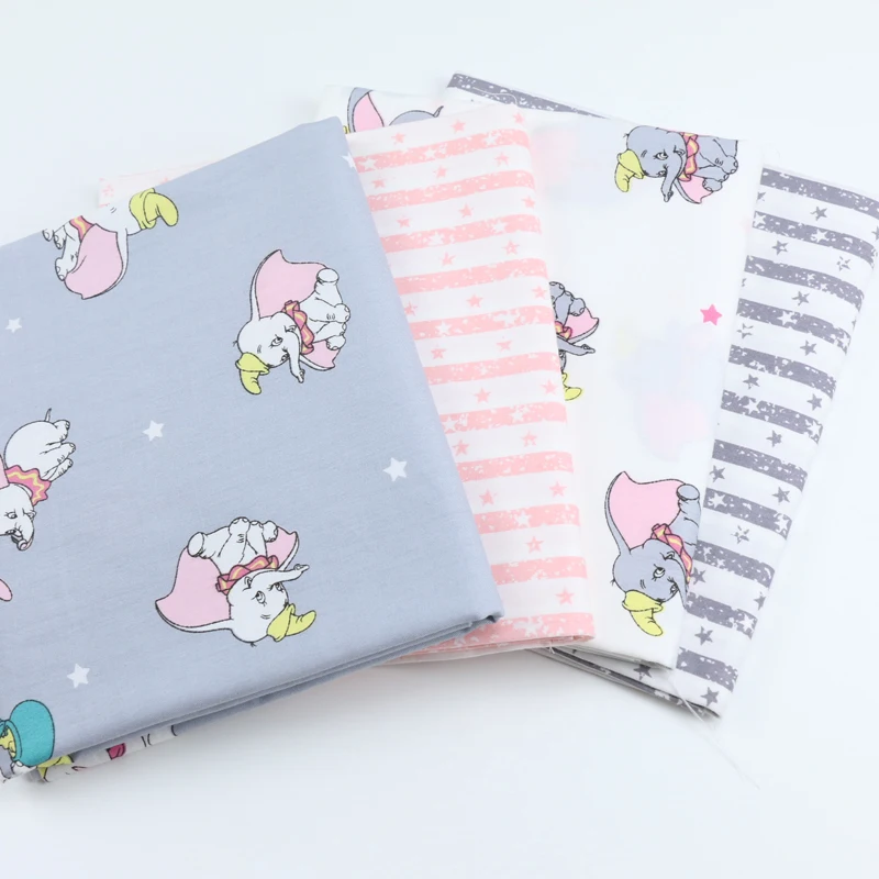 160*50 см милый слон звезды Дамбо Шитье Хлопок Поплин Ткань DIY ручной работы Материал Ткань для шитья, пэчворка постельные принадлежности