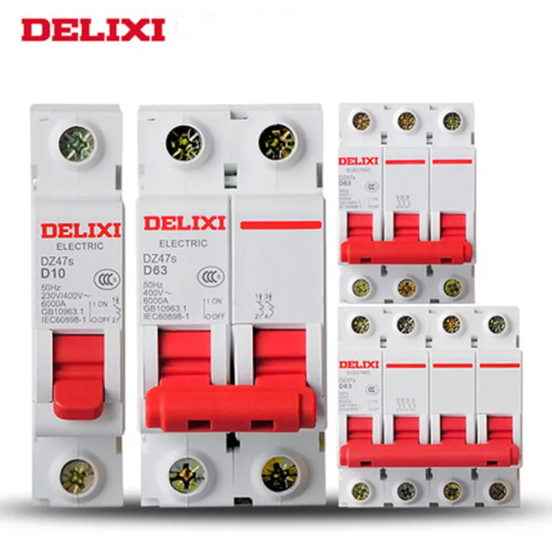 Delixi MCB-Mini circuit breaker DZ47s 1P 10A 16A 20A 25A 32A 40A 63A Photovoltaic solar AC circuit breaker air switch